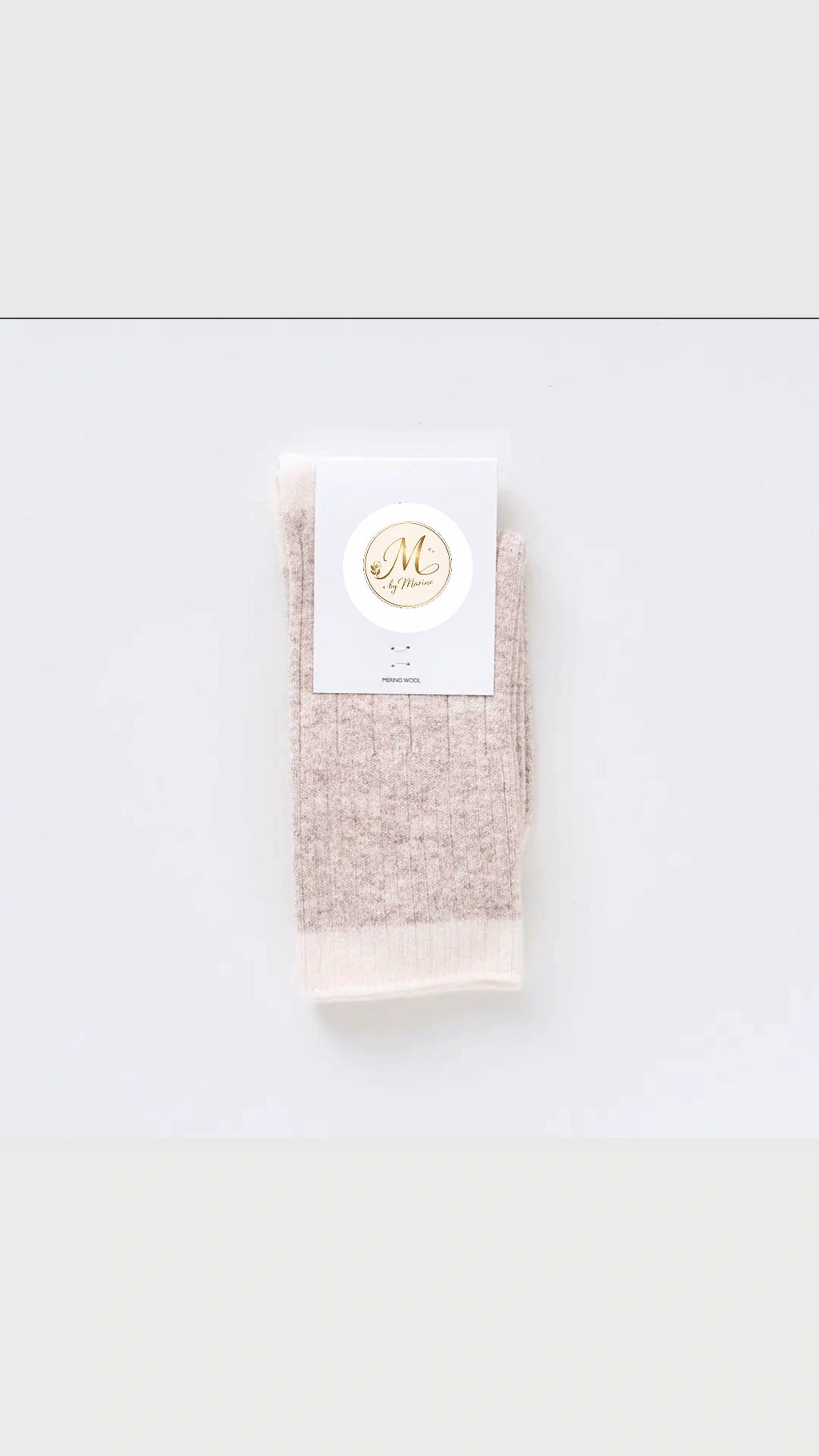 Chaussettes côtelées en laine mérinos