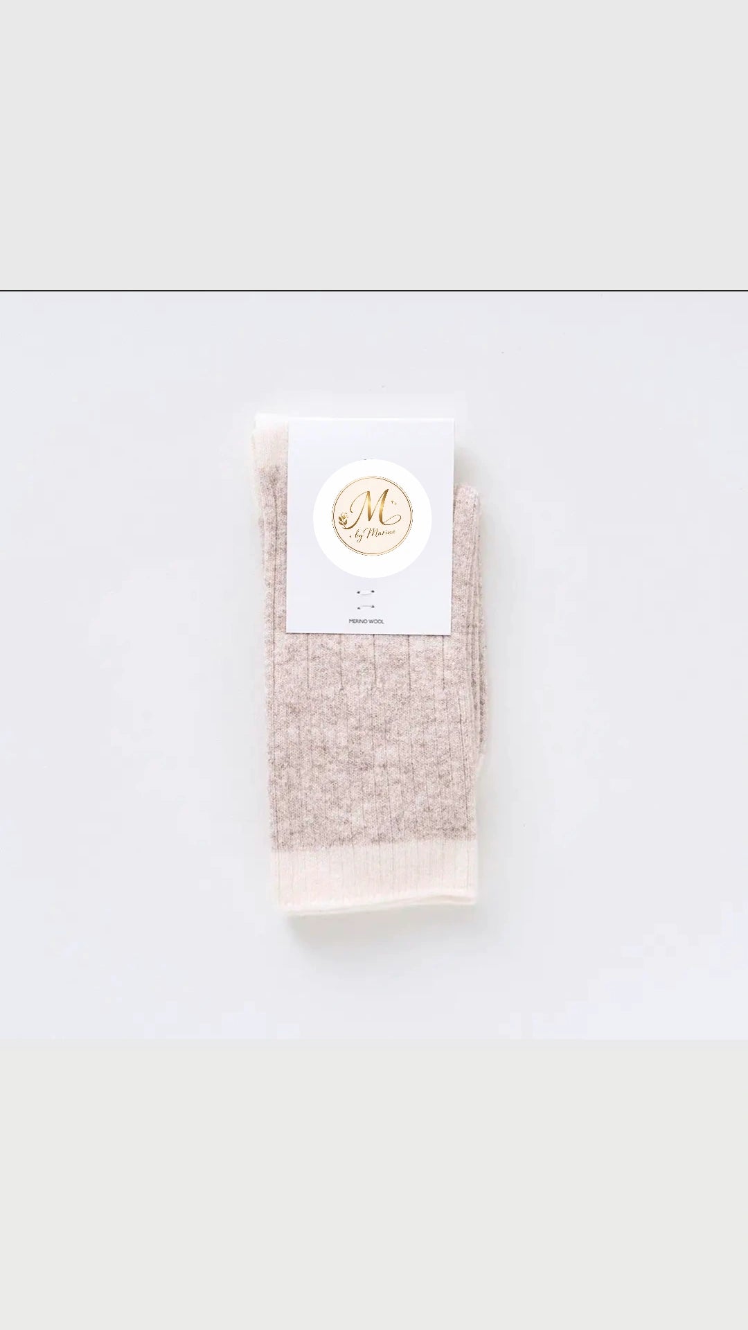 Chaussettes côtelées en laine mérinos