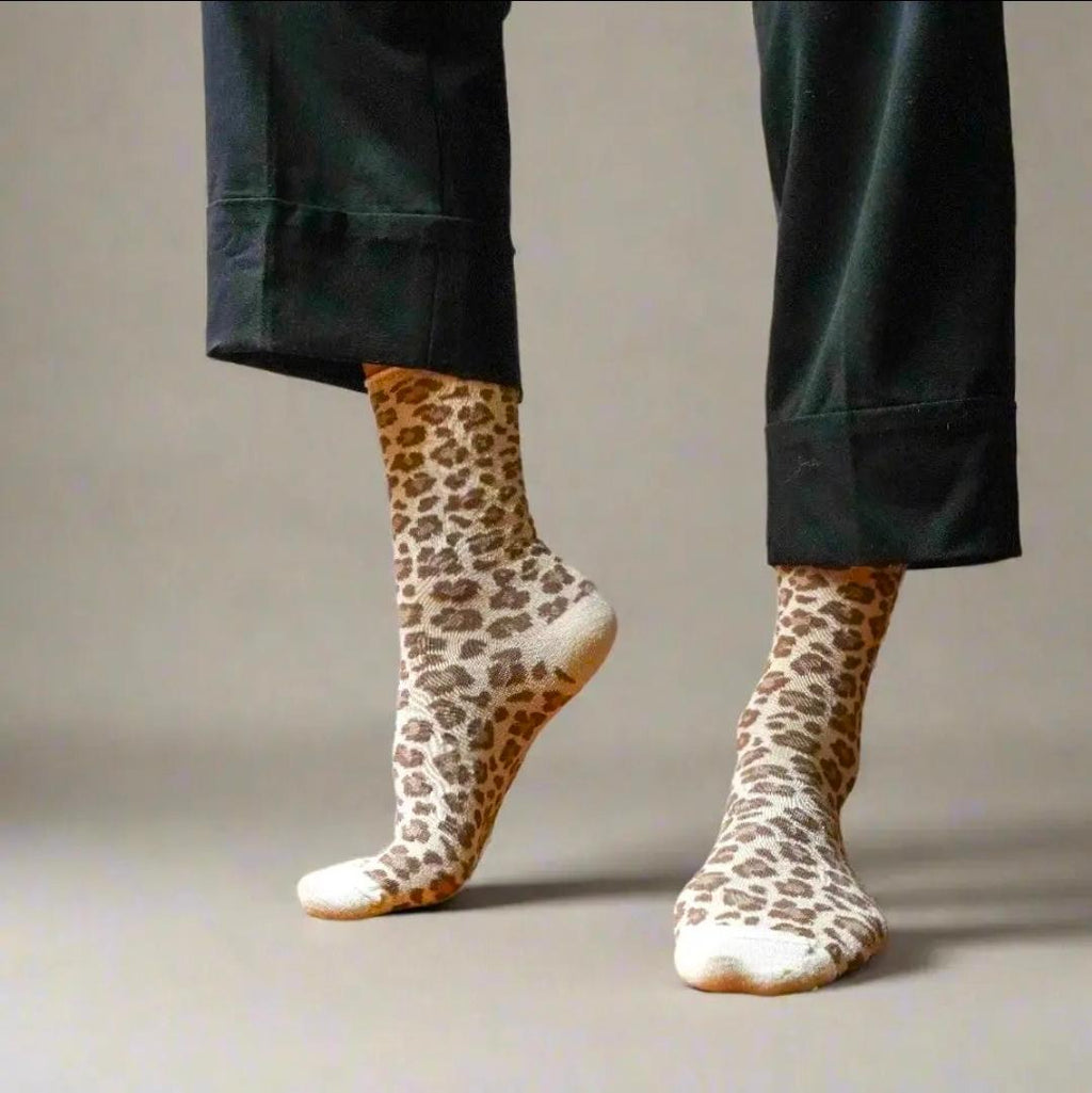 Chaussettes léopard lurex