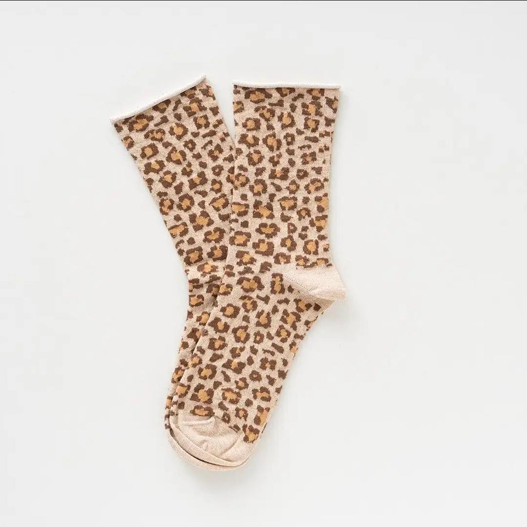 Chaussettes léopard lurex